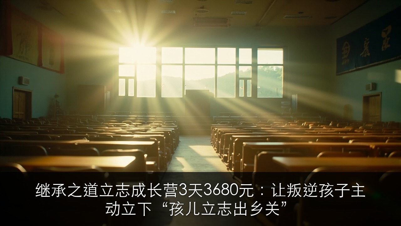 继承之道立志成长营3天3680元:让叛逆孩子主动立下