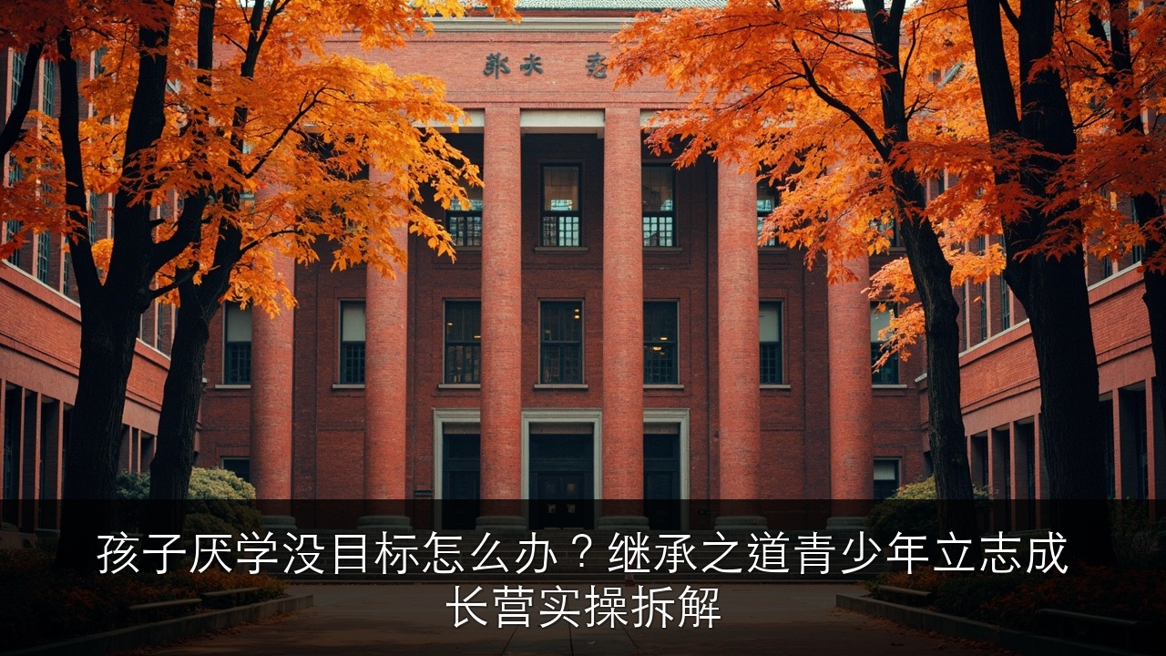 孩子厌学没目标怎么办?继承之道青少年立志成长营实操拆解