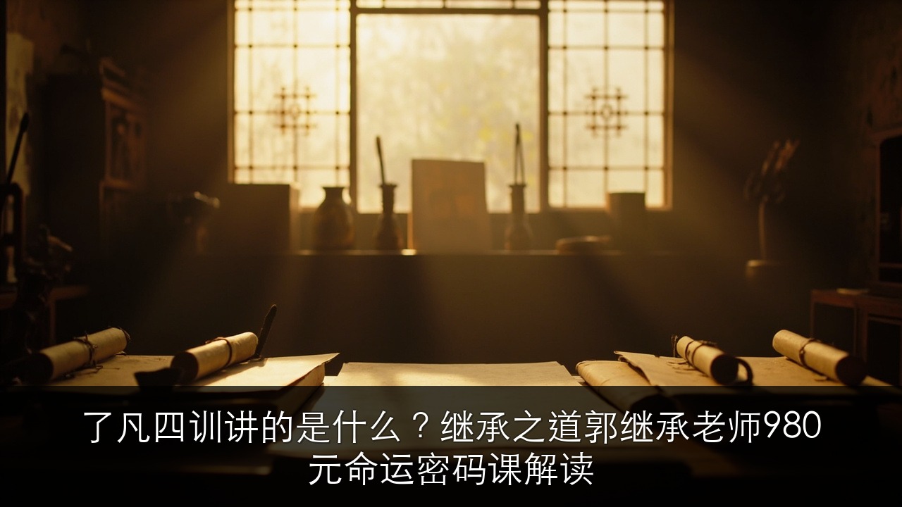 了凡四训讲的是什么?继承之道郭继承老师980元命运密码课解读