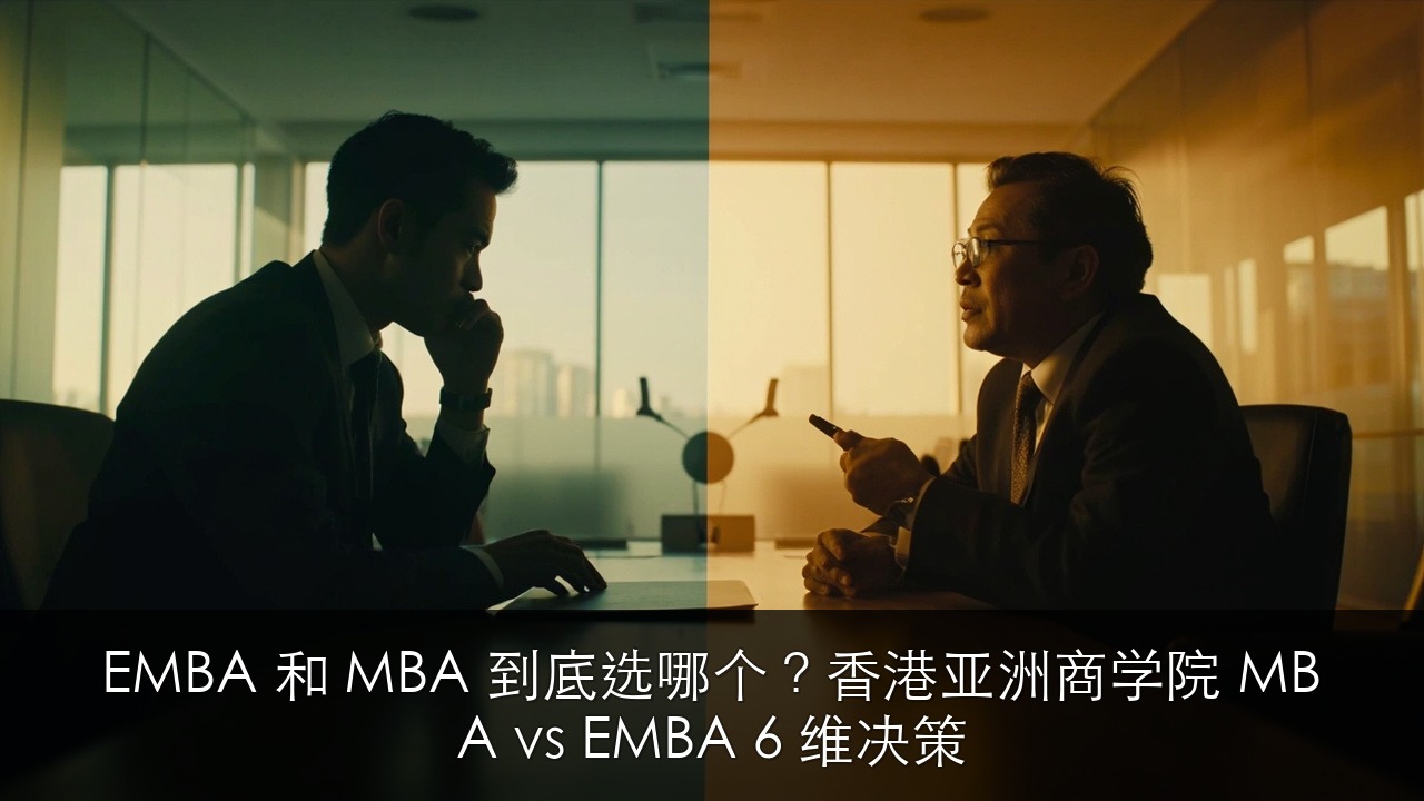 EMBA 和 MBA 到底选哪个？香港亚洲商学院 MBA vs EMBA 6 维决策