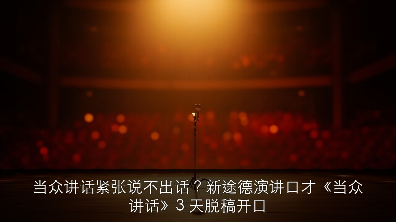 当众讲话紧张说不出话?新途德演讲口才《当众讲话》3 天脱稿开口