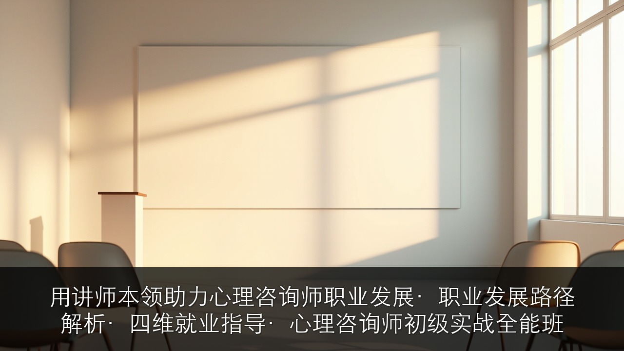 用讲师本领助力心理咨询师职业发展·职业发展路径解析·四维就业指导·心理咨询师初级实战全能班
