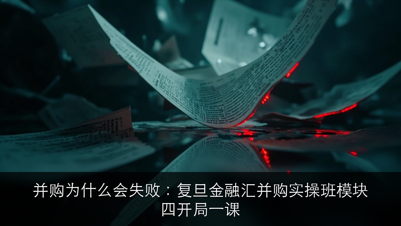 并购为什么会失败:复旦金融汇并购实操班模块四开局一课