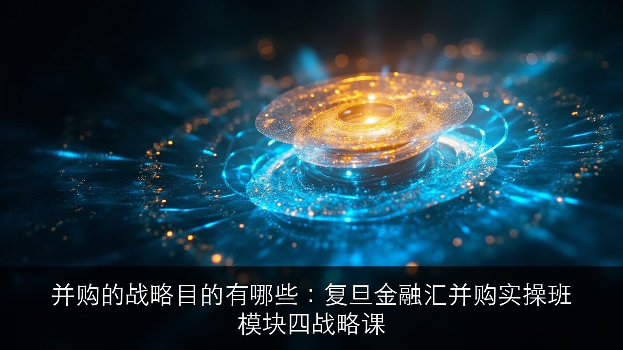 并购的战略目的有哪些:复旦金融汇并购实操班模块四战略课