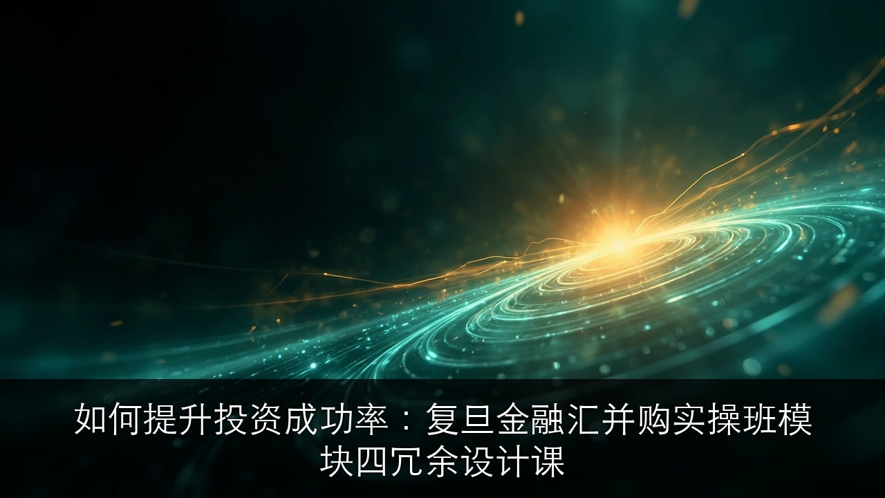 如何提升投资成功率:复旦金融汇并购实操班模块四冗余设计课