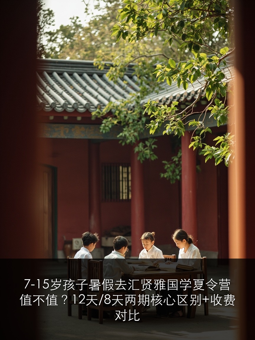 7-15岁孩子暑假去汇贤雅国学夏令营值不值？12天/8天两期核心区别+收费对比