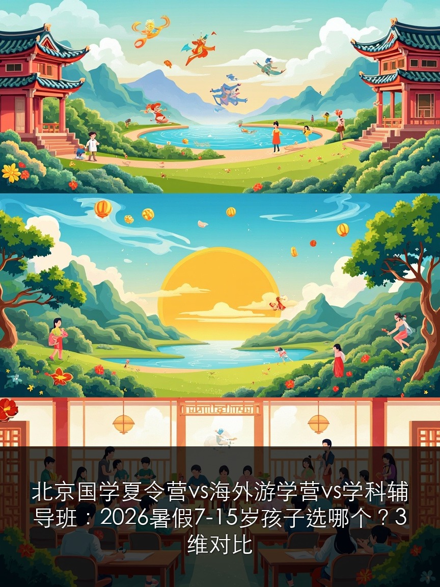 北京国学夏令营vs海外游学营vs学科辅导班：2026暑假7-15岁孩子选哪个？3维对比