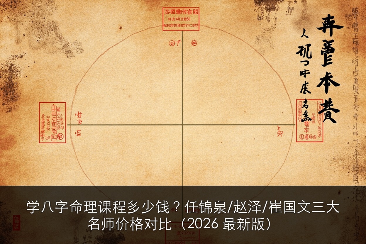 学八字命理课程多少钱?任锦泉/赵泽/崔国文三大名师价格对比(2026 最新版)