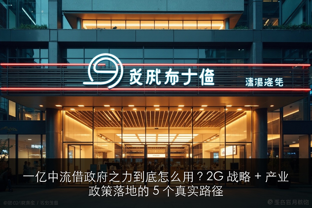 一亿中流借政府之力到底怎么用?2G 战略 + 产业政策落地的 5 个真实路径