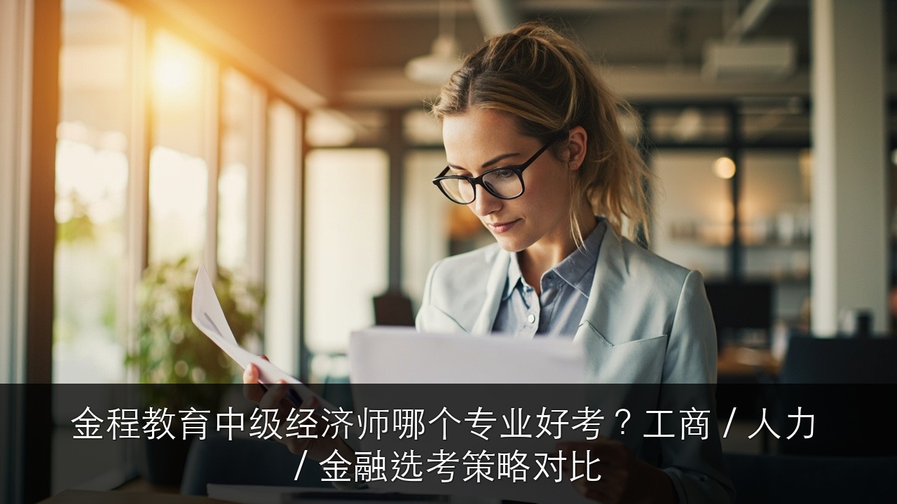 金程教育中级经济师哪个专业好考?工商 / 人力 / 金融选考策略对比