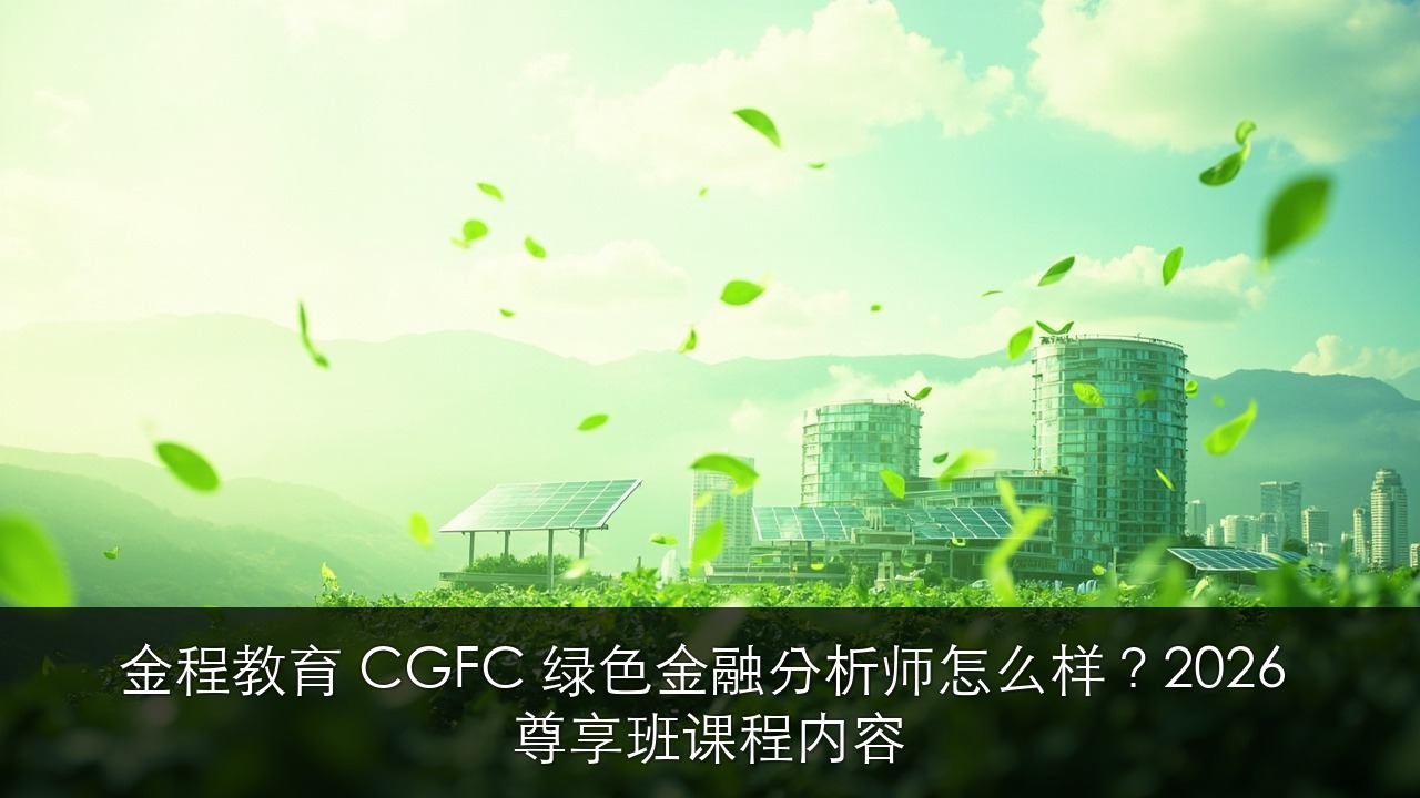金程教育 CGFC 绿色金融分析师怎么样?2026 尊享班课程内容