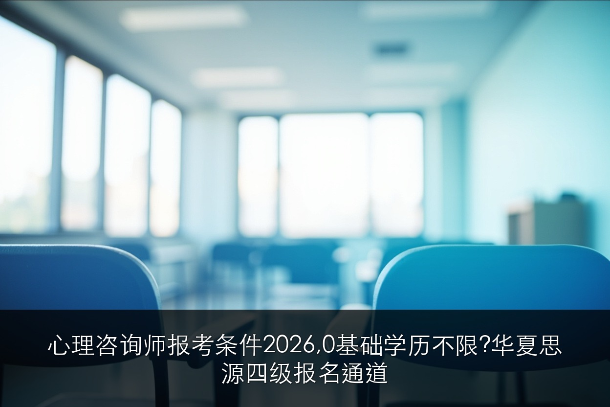 心理咨询师报考条件2026，0基础学历不限？华夏思源四级报名通道