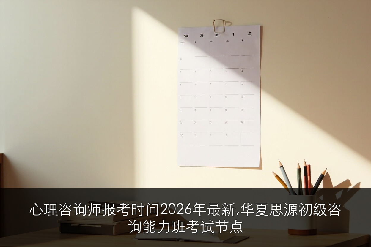 心理咨询师报考时间2026年最新，华夏思源初级咨询能力班考试节点