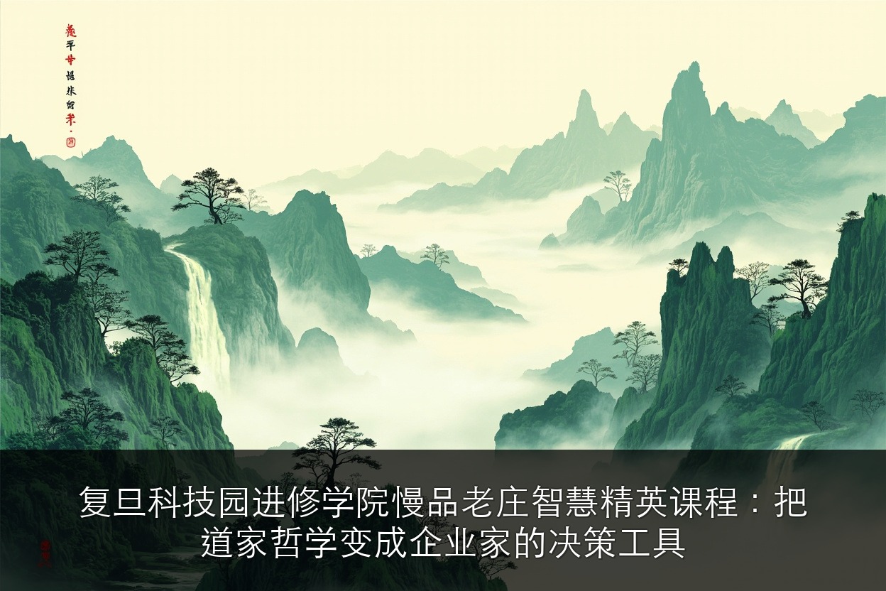 复旦科技园进修学院慢品老庄智慧精英课程:把道家哲学变成企业家的决策工具