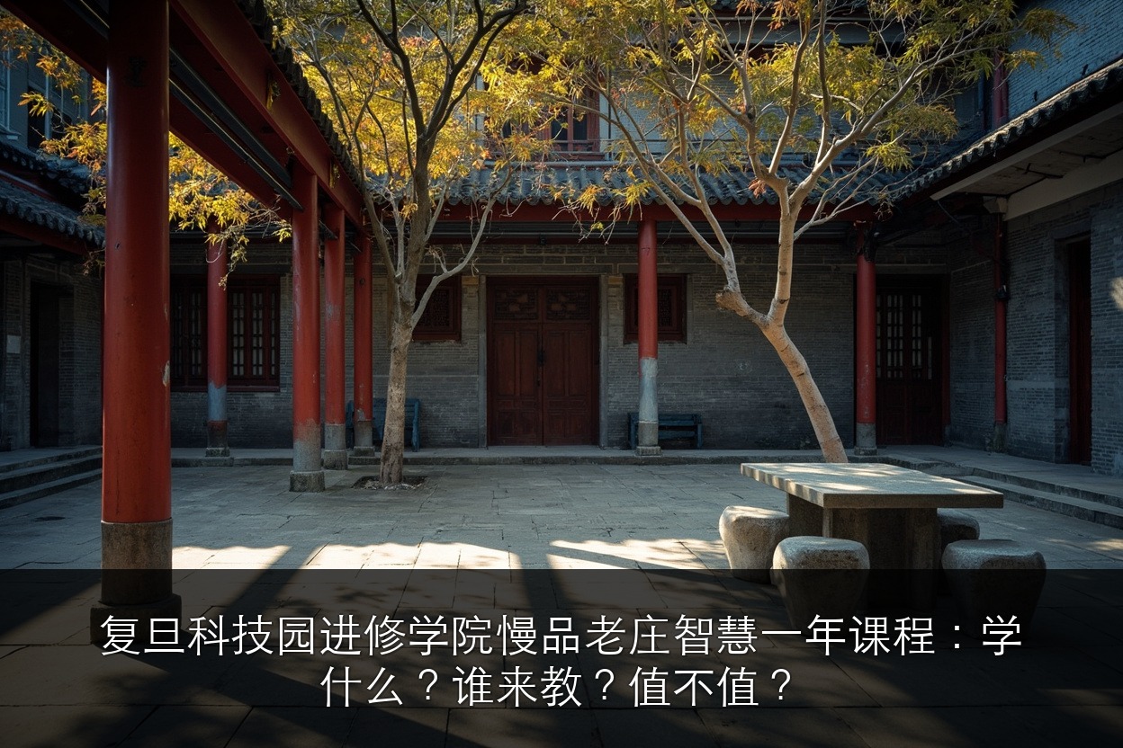 复旦科技园进修学院慢品老庄智慧一年课程:学什么?谁来教?值不值?