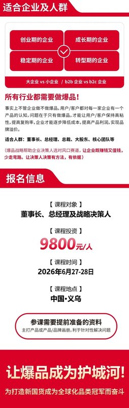 谷仓新国货研究院 | 谷仓爆品战略班 | 义乌站 | 6月27-28日