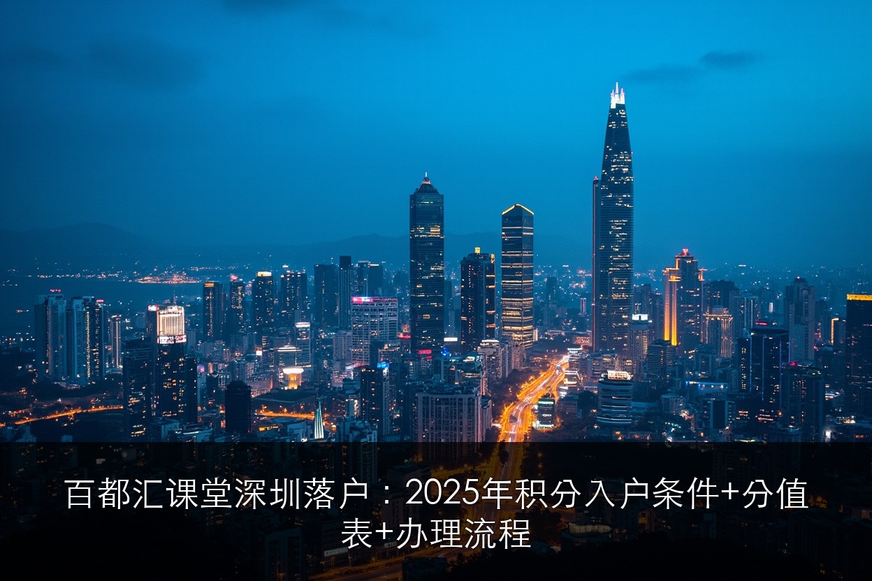 百都汇课堂深圳落户:2025年积分入户条件+分值表+办理流程