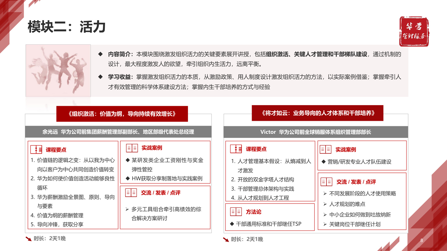 华营管理服务卓越组织实训班第9期|增长·活力·效率·3模块8主题21天·限额30席