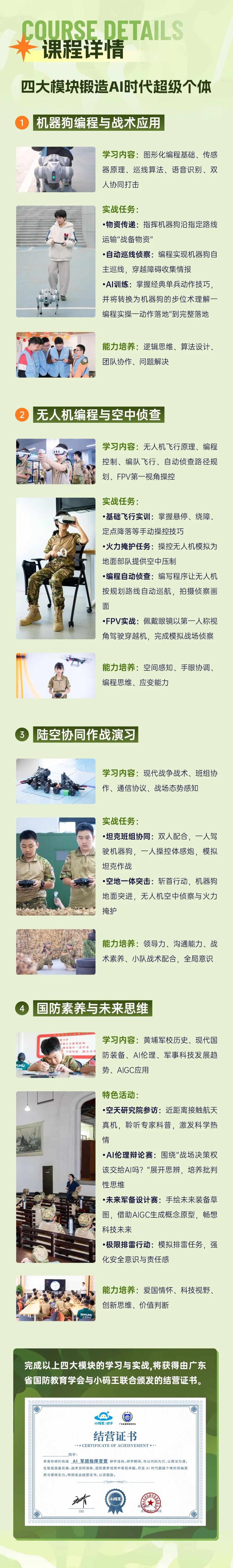 小码王AI军团指挥官暑期研学营：AI+军事代码战场课程介绍