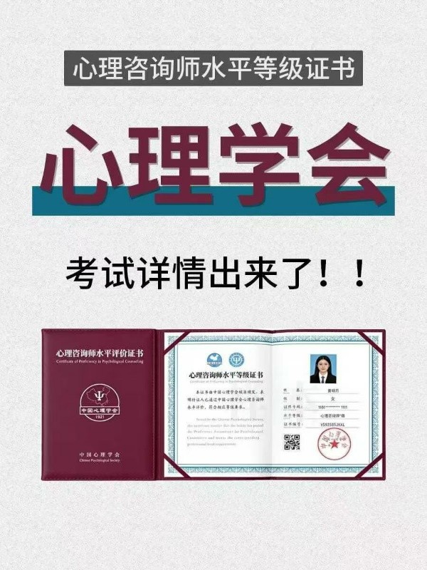 中国心理学会心理咨询师水平等级证书2026年考试安排与报考条件