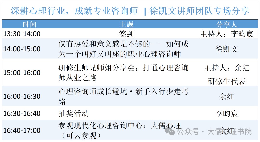 华夏思源徐凯文博士26级心理咨询师研修生招生说明会:2026年6月27日北京线下线上免费