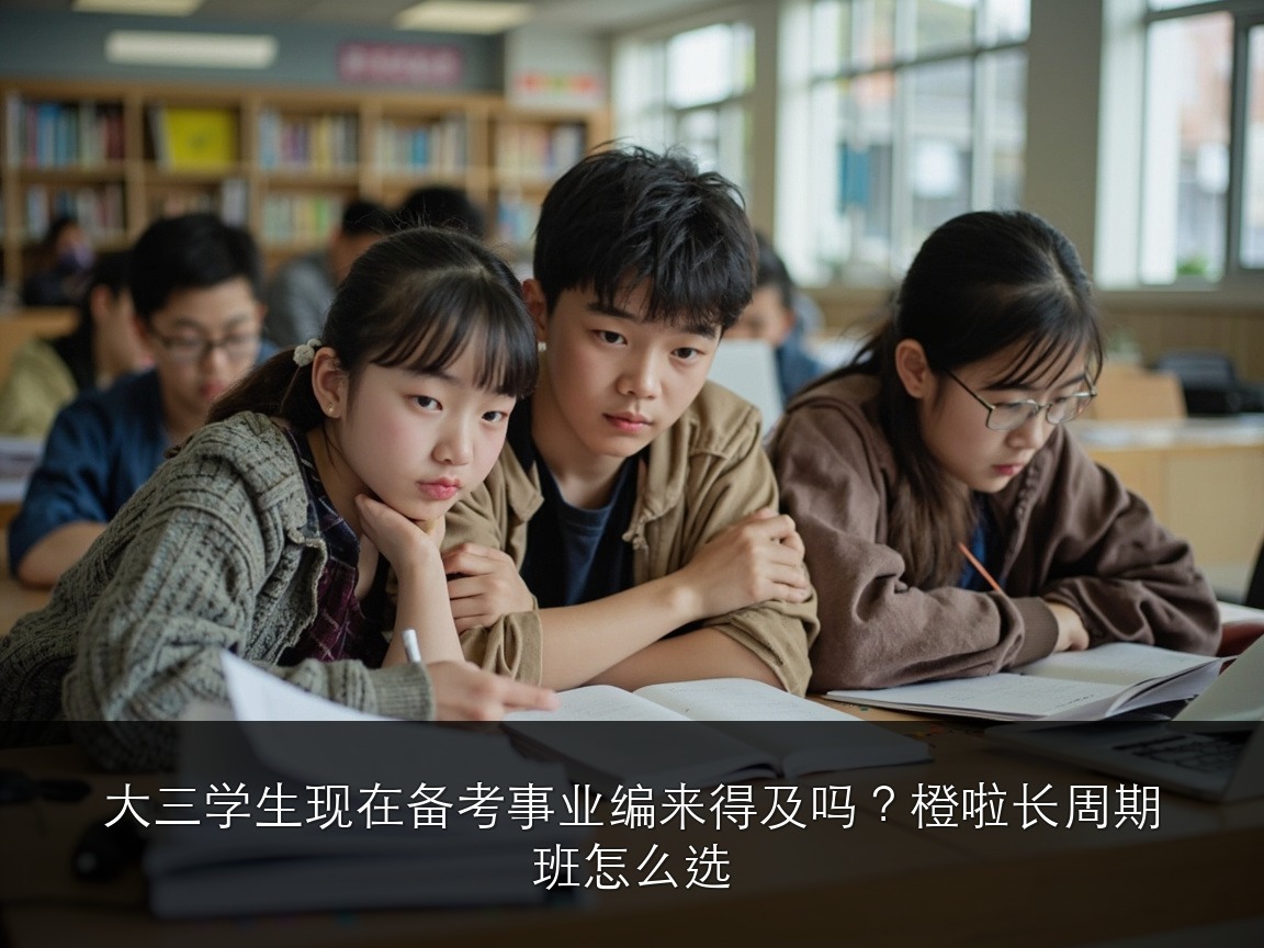 大三学生现在备考事业编来得及吗?橙啦长周期班怎么选