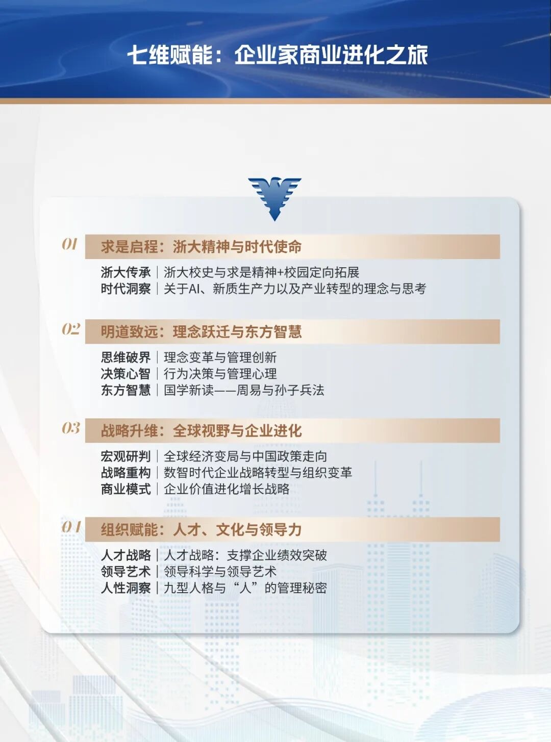 浙江大学工商管理高级研修班193期7月11日开班:企业家经营管理进阶课程