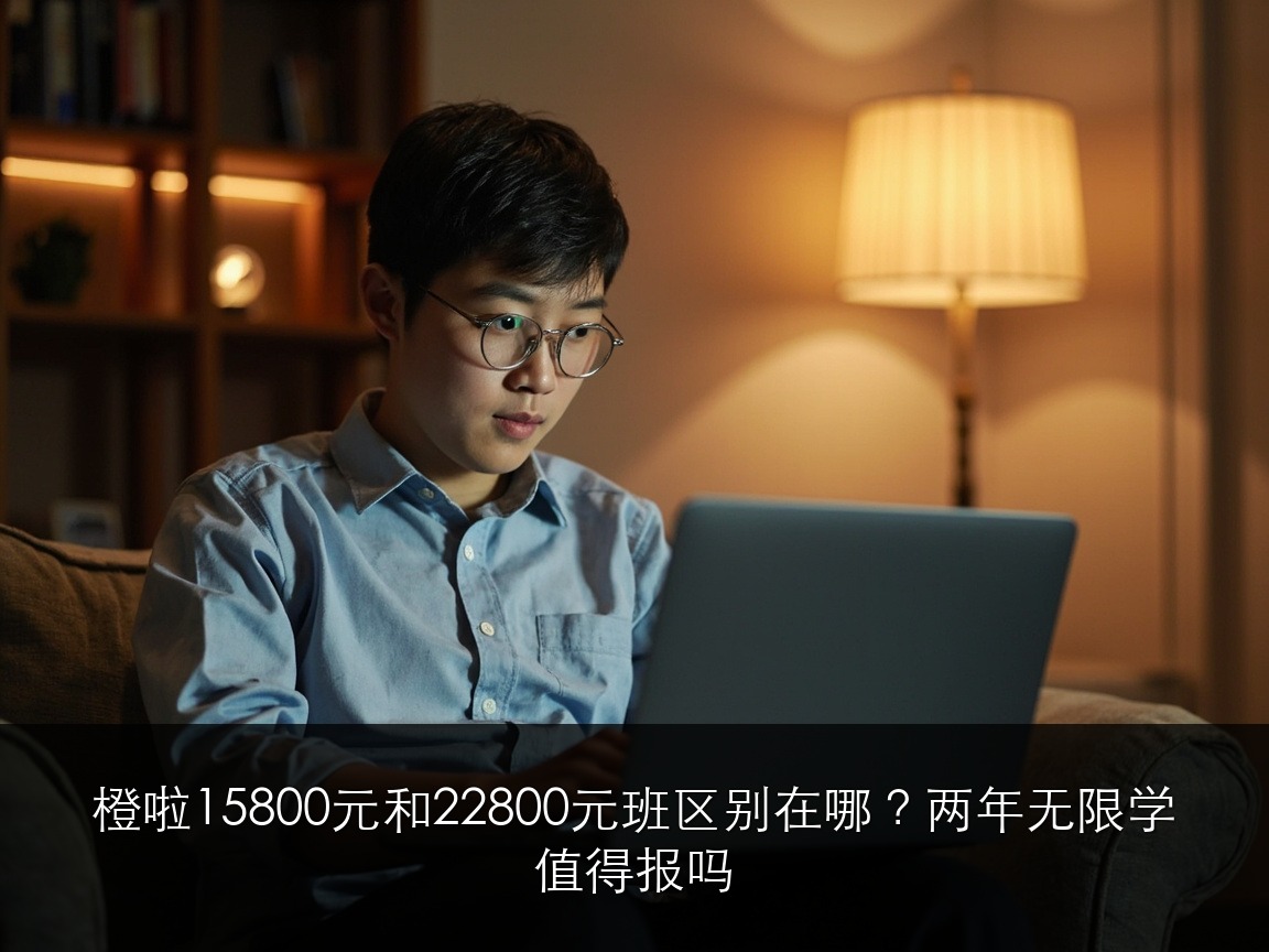 橙啦15800元和22800元班区别在哪？两年无限学值得报吗