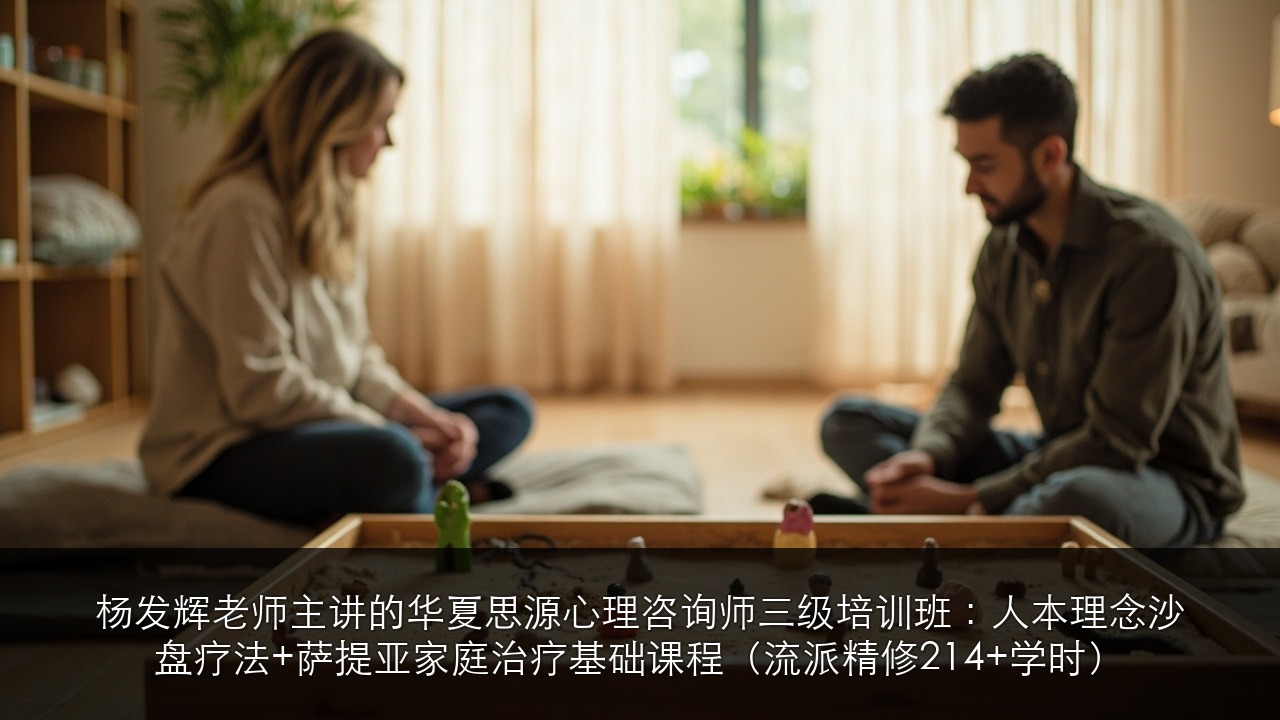 杨发辉老师主讲的华夏思源心理咨询师三级培训班：人本理念沙盘疗法+萨提亚家庭治疗基础课程（流派精修214+学时）