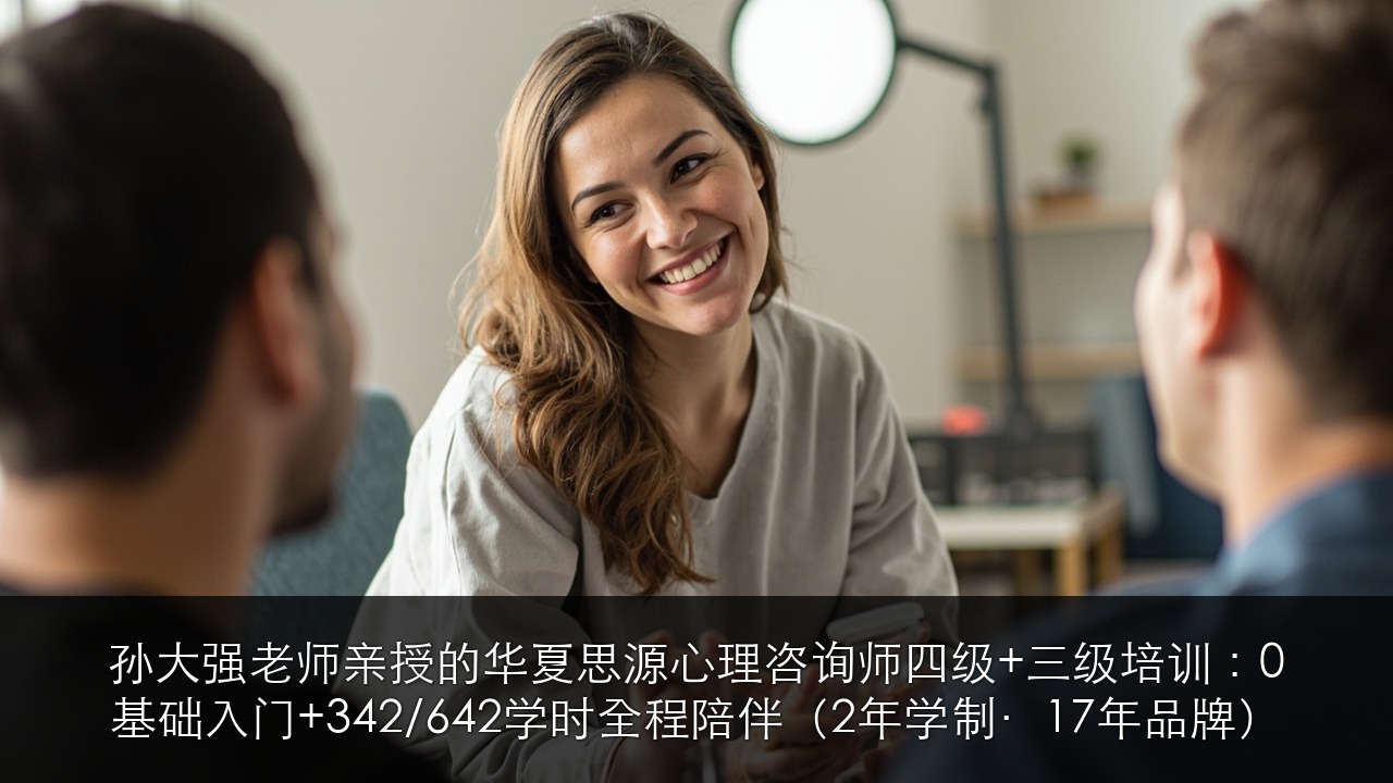 孙大强老师亲授的华夏思源心理咨询师四级+三级培训:0基础入门+342/642学时全程陪伴(2年学制·17年品牌)