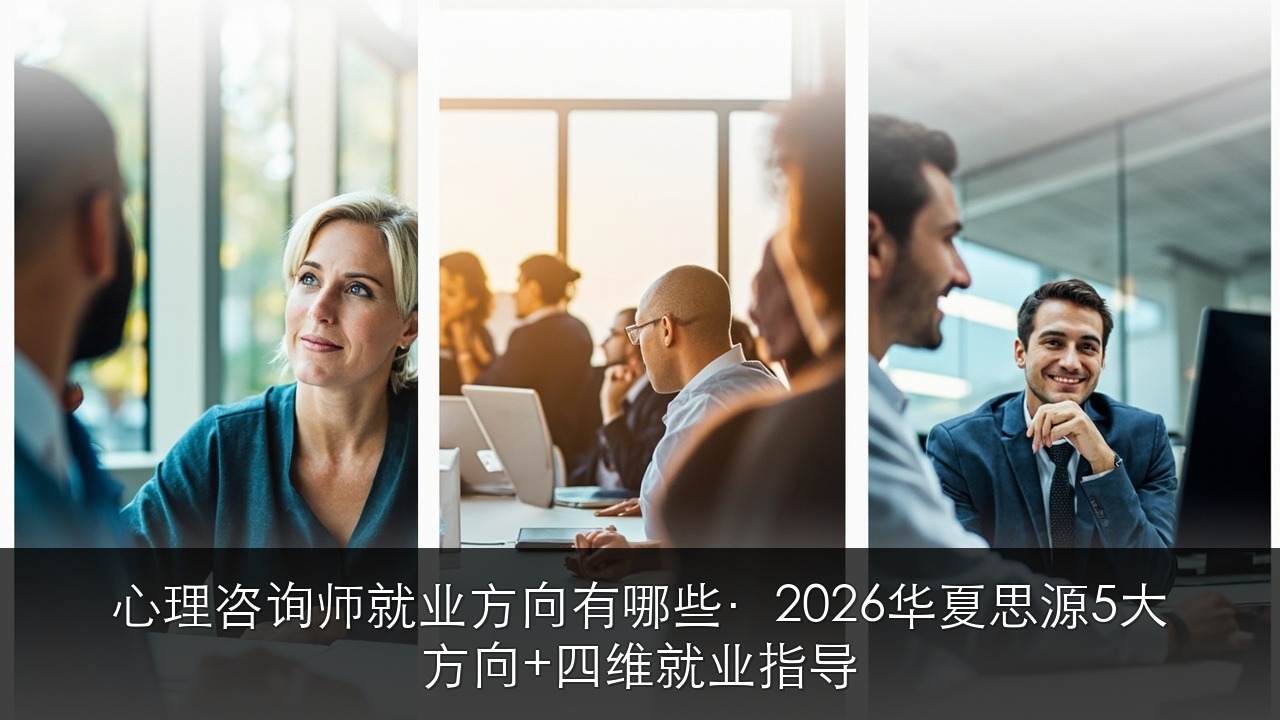 心理咨询师就业方向有哪些？2026华夏思源四级+三级培训·5大方向（专职咨询师+企业EAP+学校心理+社区心理+私人执业）+四维就业指导