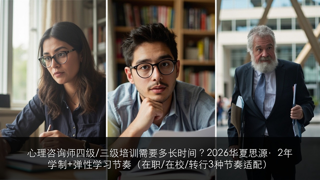 心理咨询师四级/三级培训需要多长时间?2026华夏思源·2年学制+弹性学习节奏(在职/在校/转行3种节奏适配)