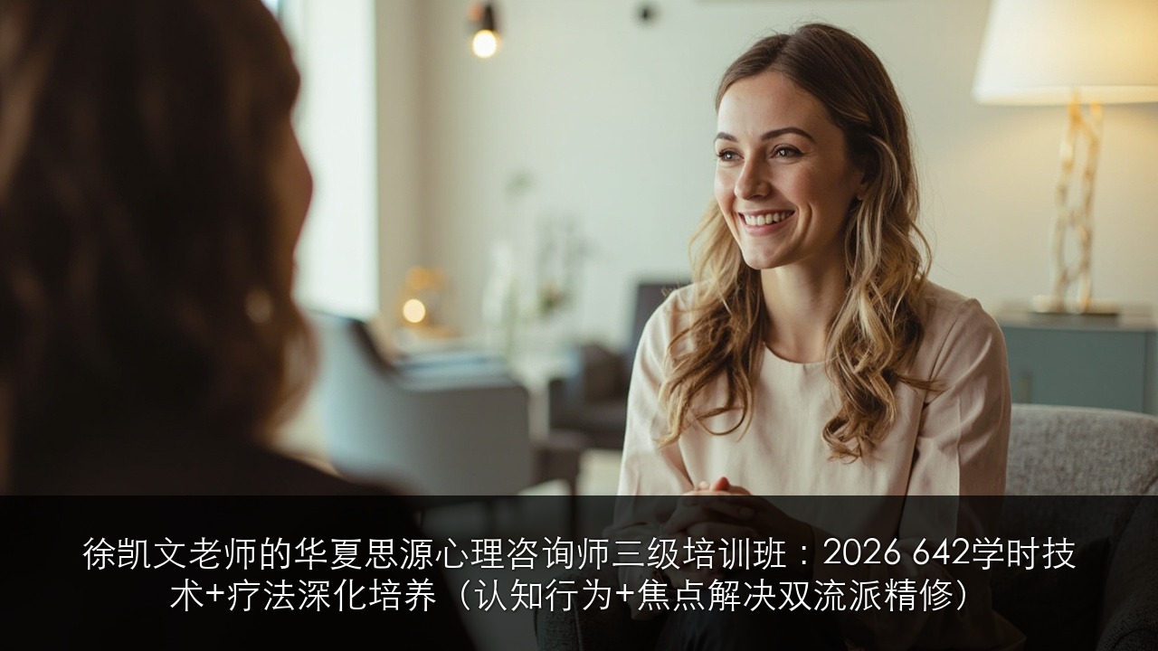 徐凯文老师的华夏思源心理咨询师三级培训班:2026 642学时技术+疗法深化培养(认知行为+焦点解决双流派精修)