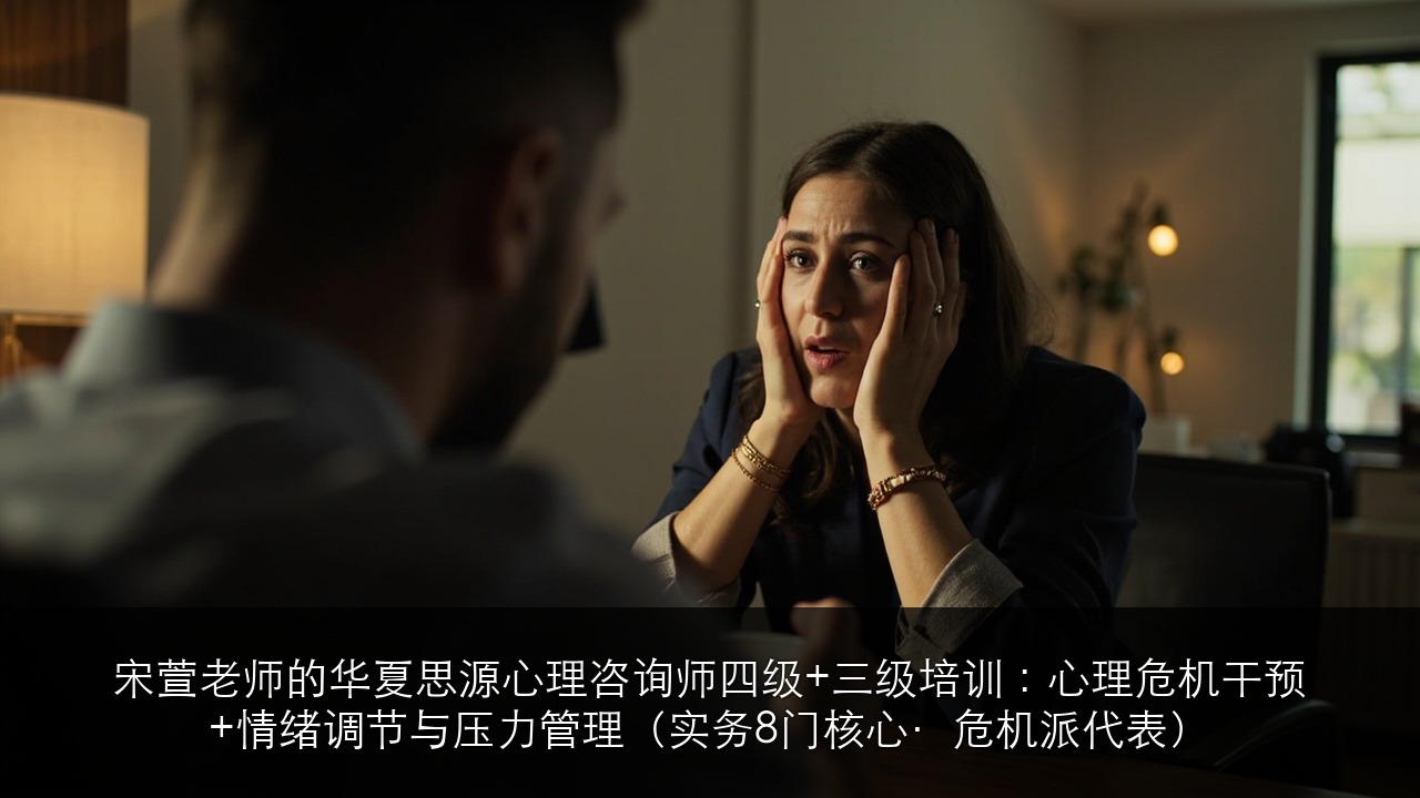 宋萱老师的华夏思源心理咨询师四级+三级培训:心理危机干预+情绪调节与压力管理(实务8门核心·危机派代表)