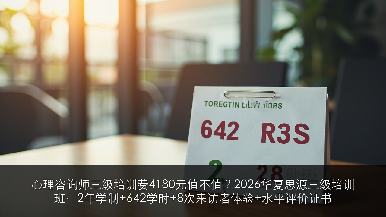 心理咨询师三级培训费4180元值不值？2026华夏思源三级培训班·2年学制+642学时+8次来访者体验+水平评价证书
