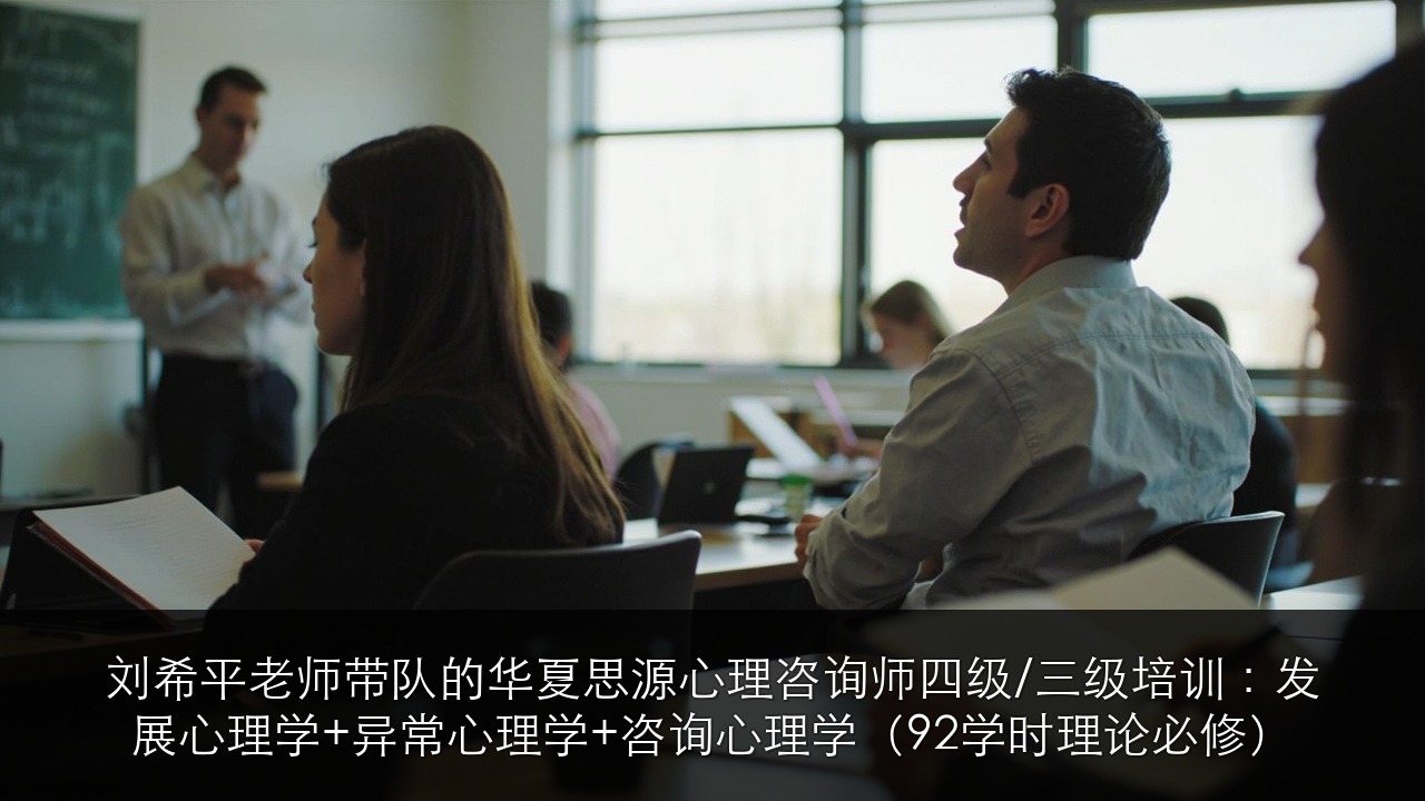 刘希平老师带队的华夏思源心理咨询师四级/三级培训:发展心理学+异常心理学+咨询心理学(92学时理论必修)