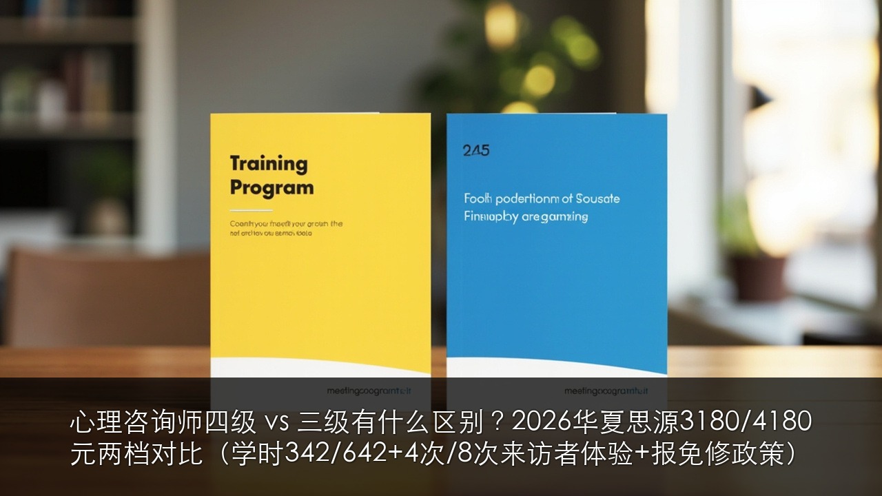 心理咨询师四级 vs 三级有什么区别?2026华夏思源3180/4180元两档对比(学时342/642+4次/8次来访者体验+报免修政策)