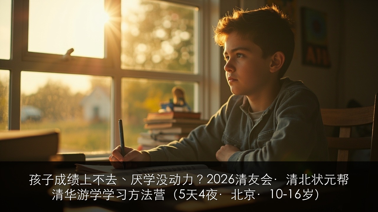 孩子成绩上不去、厌学没动力？2026清友会·清北状元帮清华游学学习方法营（5天4夜·北京·10-16岁）