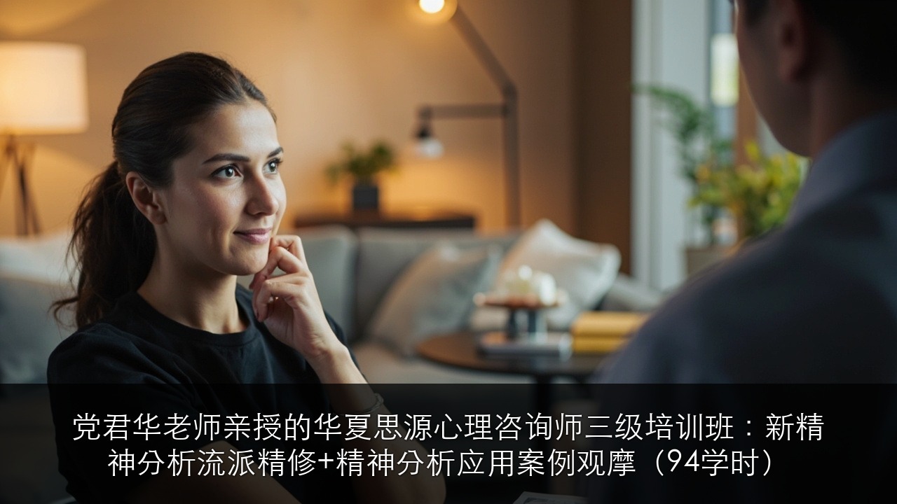 党君华老师亲授的华夏思源心理咨询师三级培训班:新精神分析流派精修+精神分析应用案例观摩(94学时)