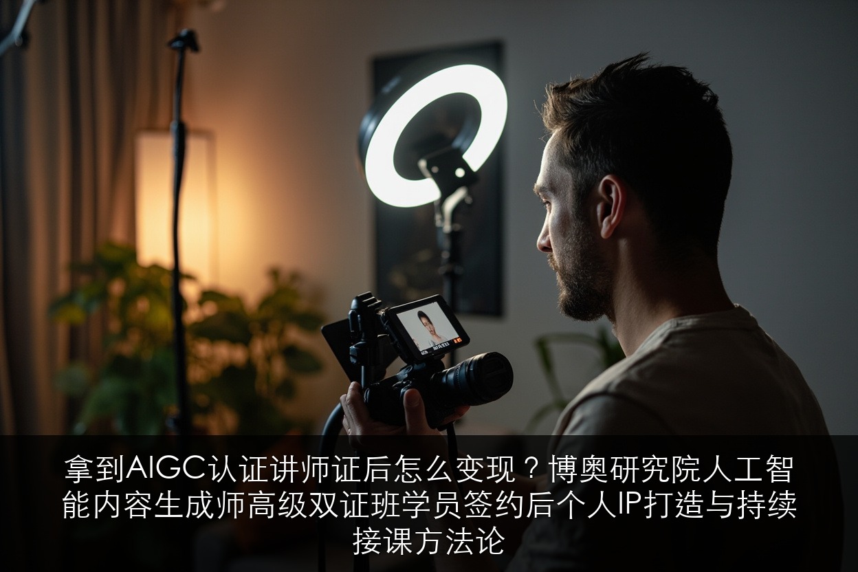 拿到AIGC认证讲师证后怎么变现？博奥研究院人工智能内容生成师高级双证班学员签约后个人IP打造与持续接课方法论