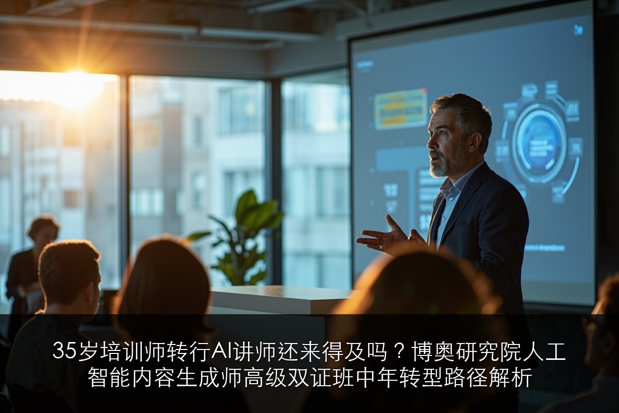 35岁培训师转行AI讲师还来得及吗？博奥研究院人工智能内容生成师高级双证班中年转型路径解析
