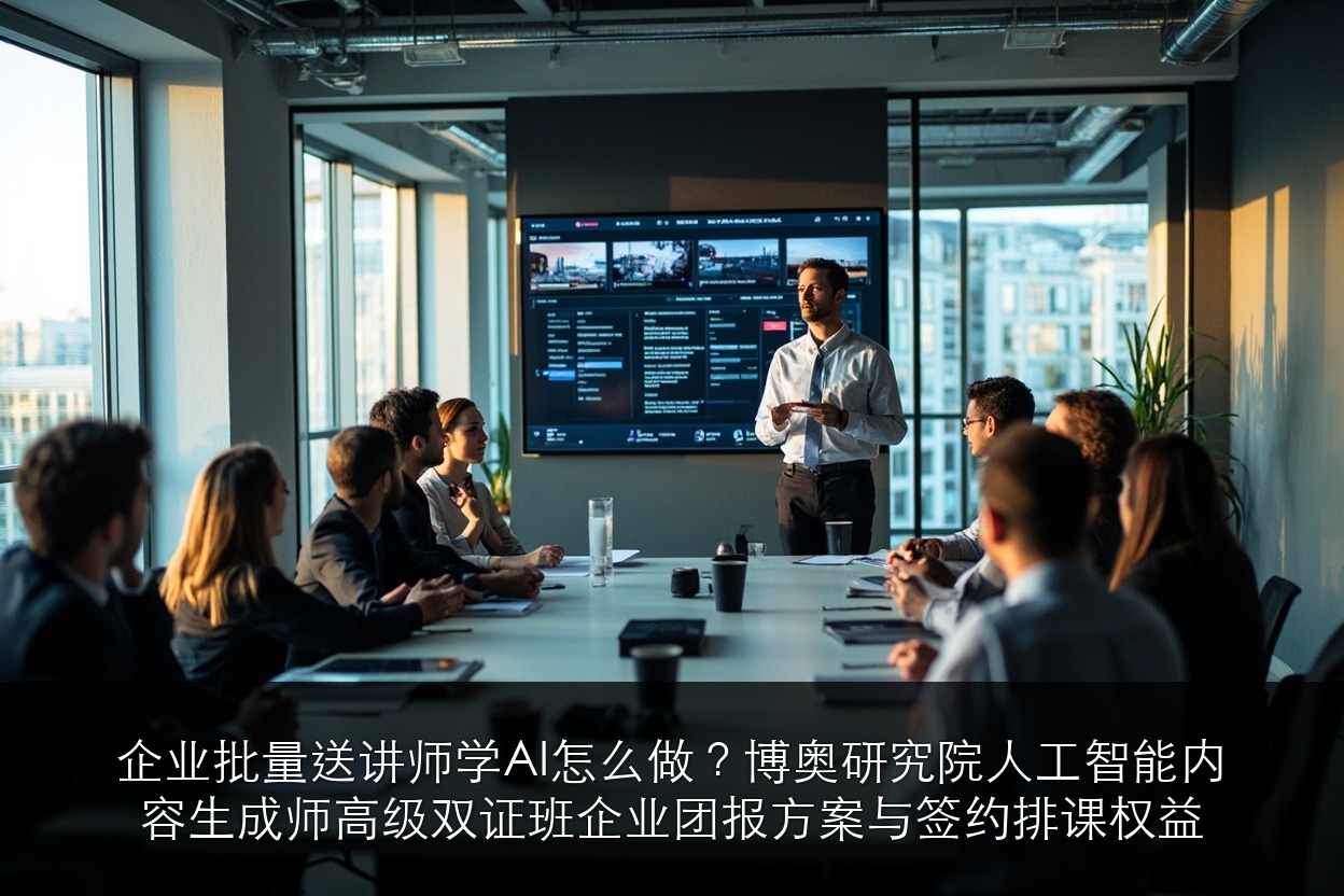 企业批量送讲师学AI怎么做？博奥研究院人工智能内容生成师高级双证班企业团报方案与签约排课权益