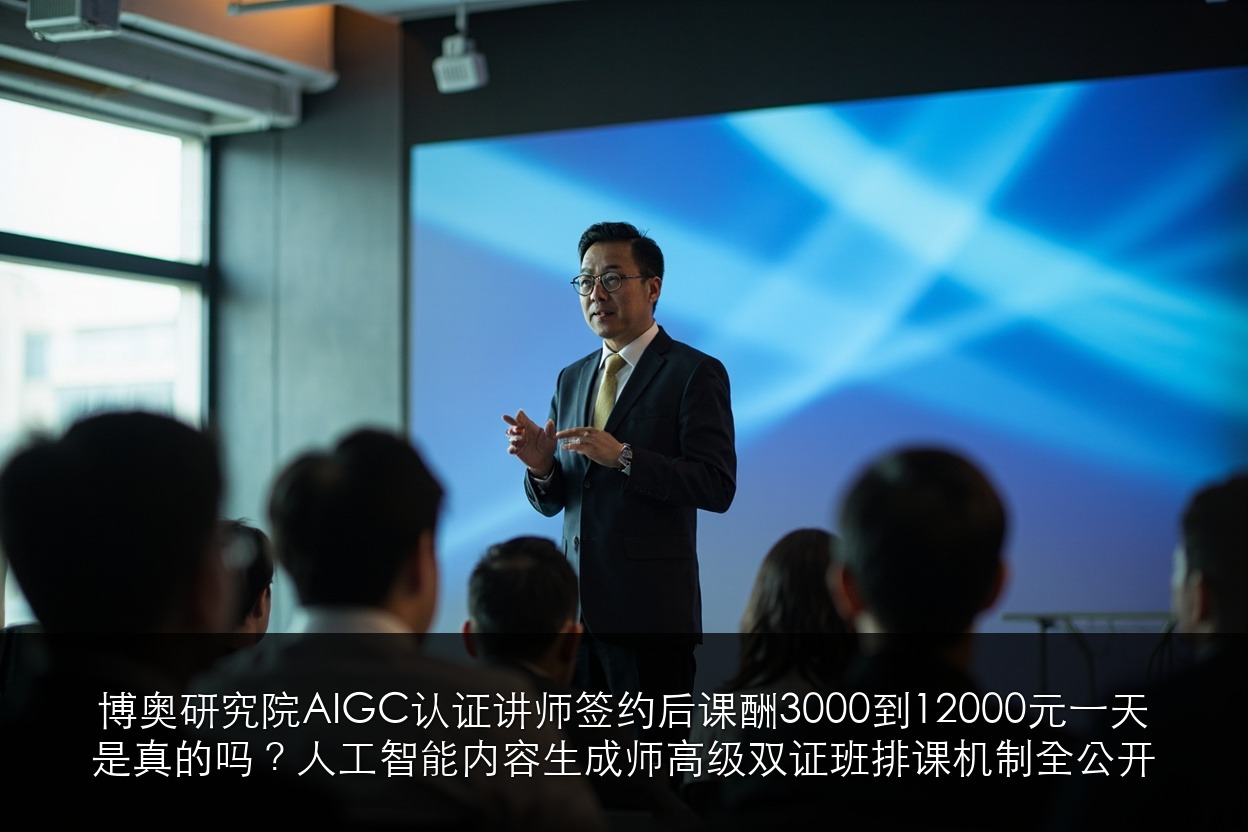 博奥研究院AIGC认证讲师签约后课酬3000到12000元一天是真的吗？人工智能内容生成师高级双证班排课机制全公开