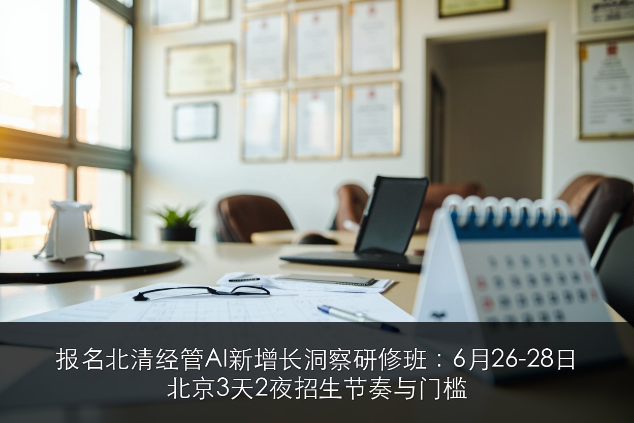 报名北清经管AI新增长洞察研修班:6月26-28日北京3天2夜招生节奏与门槛