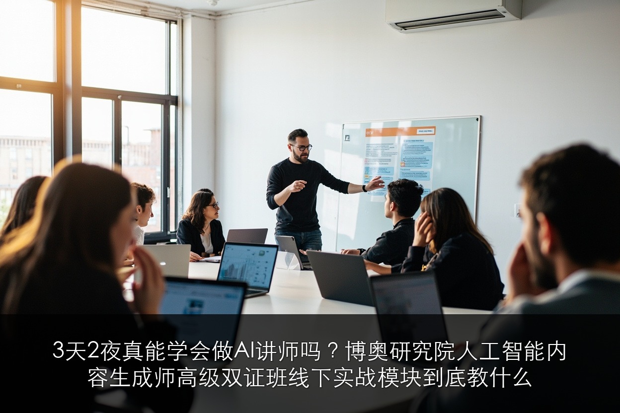 3天2夜真能学会做AI讲师吗？博奥研究院人工智能内容生成师高级双证班线下实战模块到底教什么