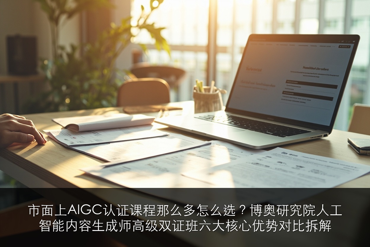 市面上AIGC认证课程那么多怎么选？博奥研究院人工智能内容生成师高级双证班六大核心优势对比拆解