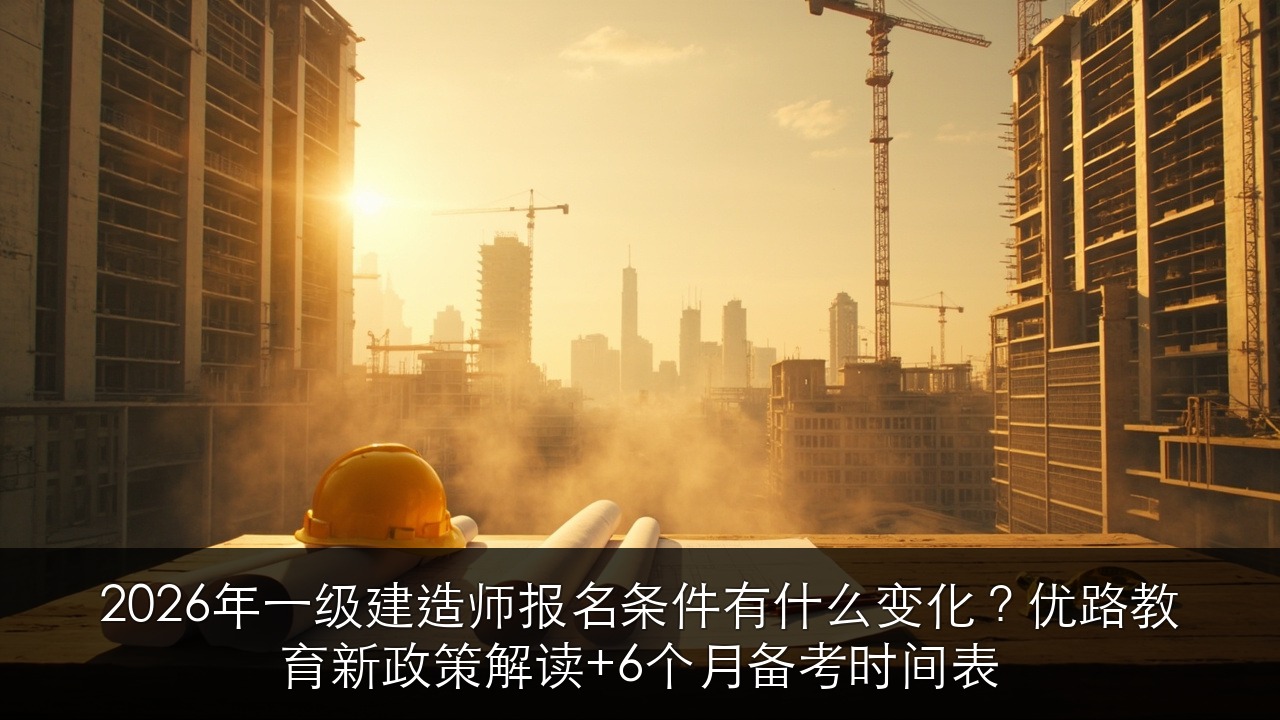 2026年一级建造师报名条件有什么变化?优路教育新政策解读+6个月备考时间表