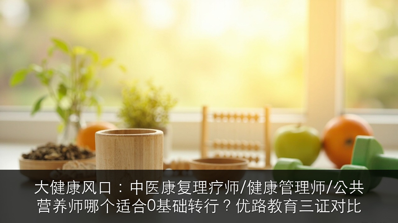 大健康风口：中医康复理疗师/健康管理师/公共营养师哪个适合0基础转行？优路教育三证对比