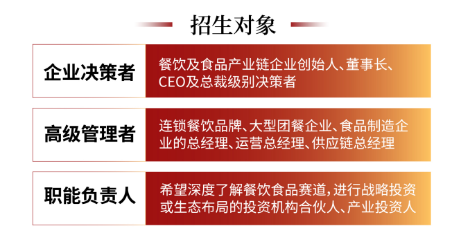 北京大学餐饮食品产业链生态融合高级研修班