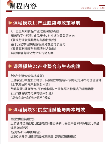 北京大学餐饮食品产业链生态融合高级研修班